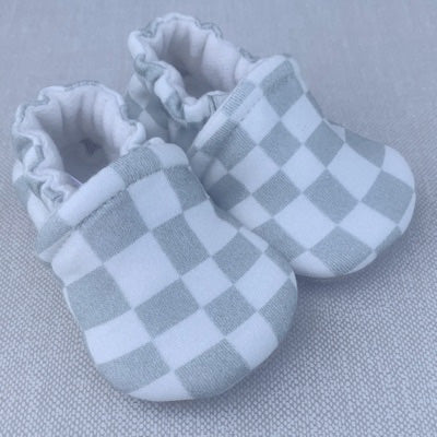 Snow and Arrow Cotton Knit Slippers - Sage Check - 2t - Image 2