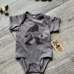 West Coast Karma Baby Onesie - Charcoal Nature Sasquatch - 0-6m