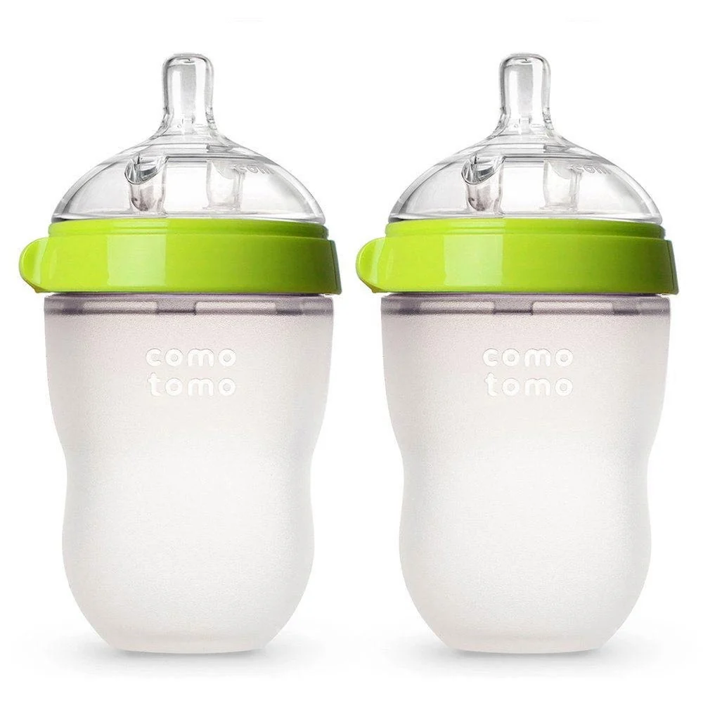*Comotomo Natural Feel Baby Bottle - 2 Pack - 250ml (Medium Flow) / Green