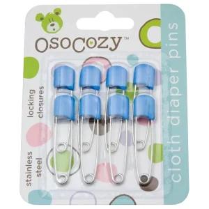 *OsoCozy Cloth Diaper Pins - 8 Pack - Blue
