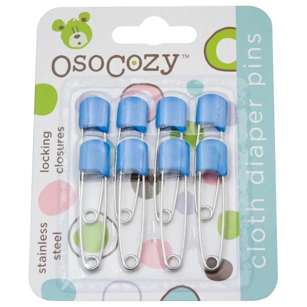*OsoCozy Cloth Diaper Pins - 8 Pack - Green