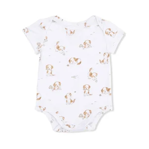 Angel Dear Short Sleeve Bodysuit - Explorer Puppy - 0-3