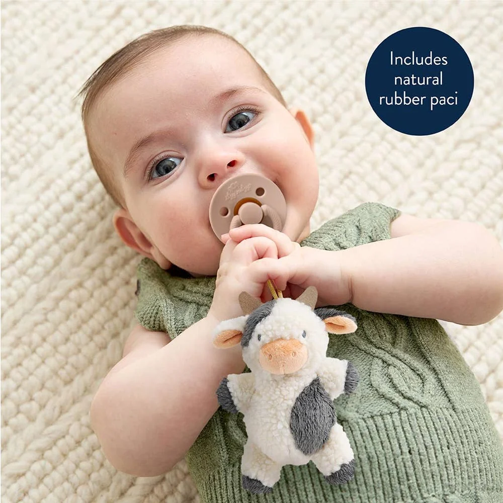 *Itzy Ritzy Bitzy Pal Natural Rubber Pacifier & Lovey - Carmen Cow - Image 3