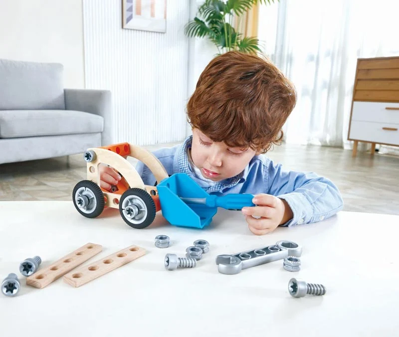 *Hape Build 'n' Drive Car Set - Image 3