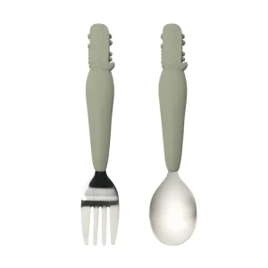 Loulou Lollipop Toddler Spoon & Fork Set - Alligator