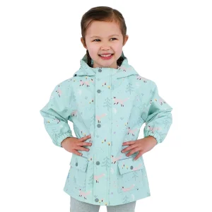 Jan & Jul Cozy-Dry Rain Jacket - Minty Forest - 4t