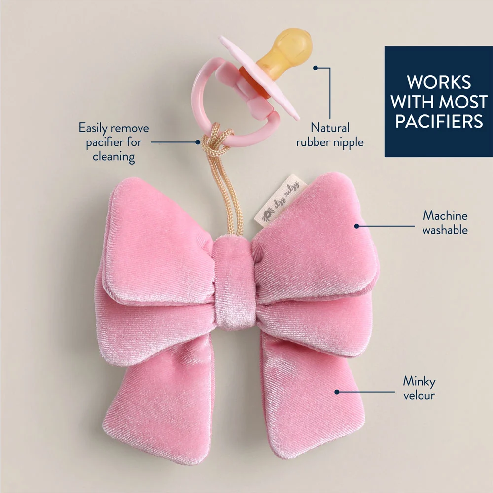 *Itzy Ritzy Bitzy Pal Natural Rubber Pacifier & Lovey - Bow - Image 3