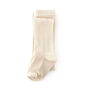 Little Stocking Co. Cable Knit Tights - Vanilla - 0-6m