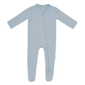 Kyte Baby Zippered Footie - Fog - 0-3m