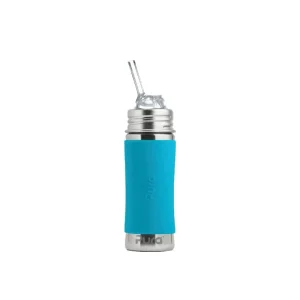 *Pura Kiki Stainless Steel STRAW Bottle with KIDDO Straw - 11 oz - Aqua