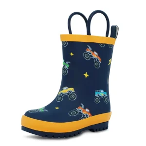 Jan & Jul Puddle-Dry Rain Boots - Big Trucks (Size 7.5)