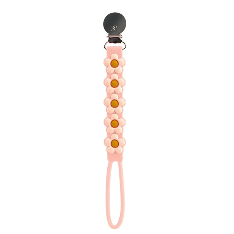 *Loulou Lollipop Beadless Pacifier Clip - Daisy Blue - Image 3