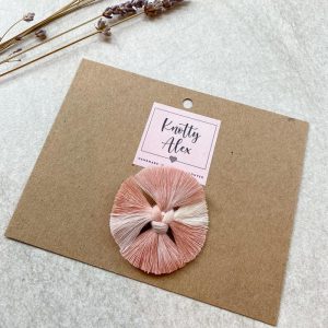 *Knotty Alex Poppy Macrame Bow Clip - Single *CLEARANCE* - Roses *Limited Edition Tie Dye*