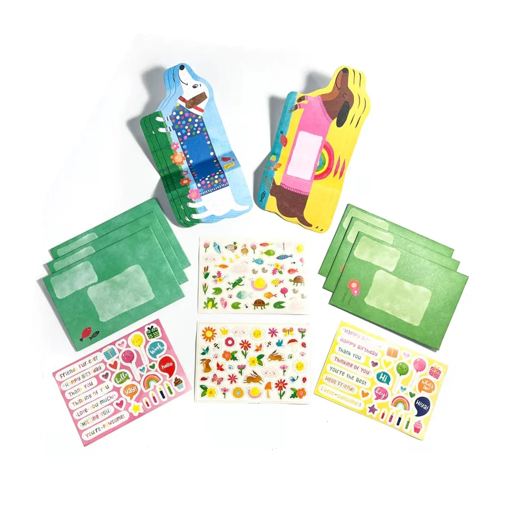 *Ooly Tiny Tadas Note Cards & Sticker Set - Playful Pups - Image 3
