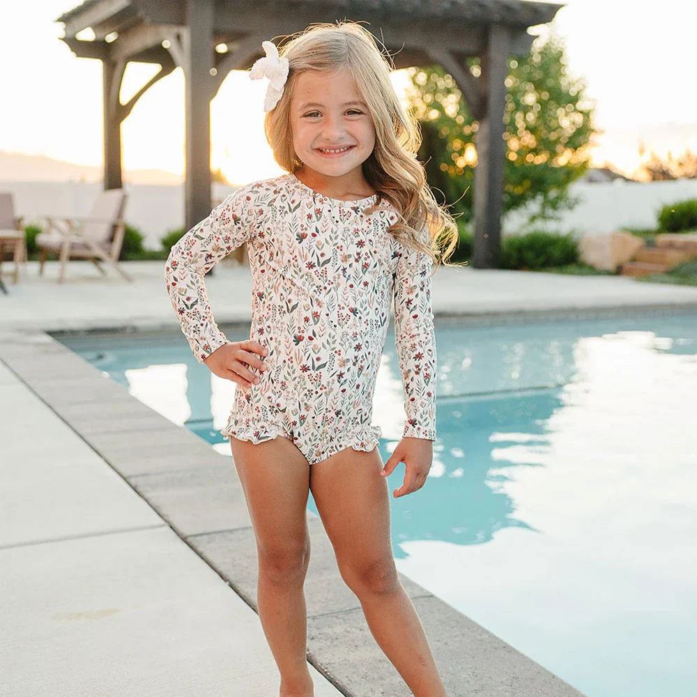 Current Tyed Ruffle Rashguard Suit - The Ivy - 12-24m - Image 2
