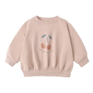 Quincy Mae Relaxed Sweatshirt - Cherry - 12-18m