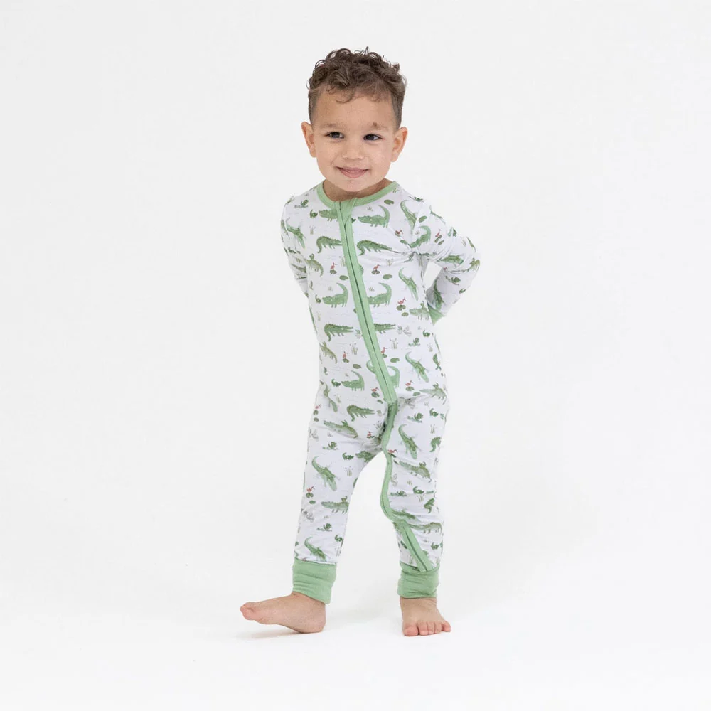 Angel Dear Convertible Romper - Crayon Alligators (Size 6-12m) - Image 2