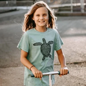 West Coast Karma Kids Tee - Mint Turtle - 2
