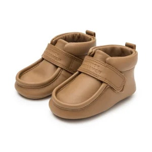 Sherick Fredermen Teddy Leather Velcro Cruiser Shoes - Tan - Large (12-18m/1.5y) Pre-Walker Sole
