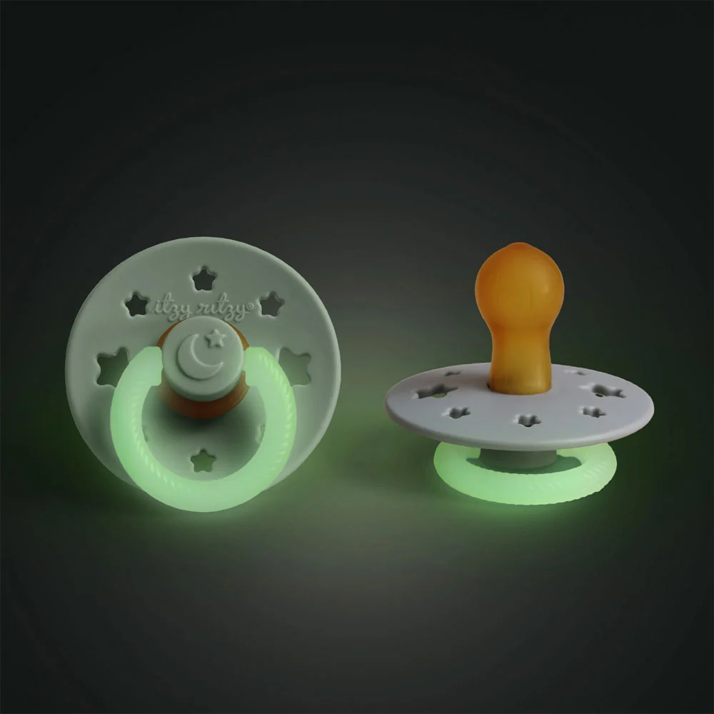 *Itzy Ritzy Itzy Soother Natural Rubber Pacifier 0-6 Months (2 Pack) - Glow - Image 2