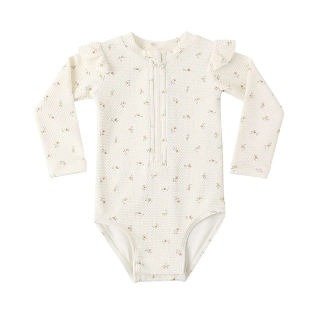 Quincy Mae Byron Rashguard One-Piece - Petit Fleur - 0-3m