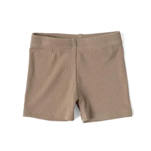 Little Bipsy Ribbed Biker Short - Taupe (Size 0-3m) *CLEARANCE*