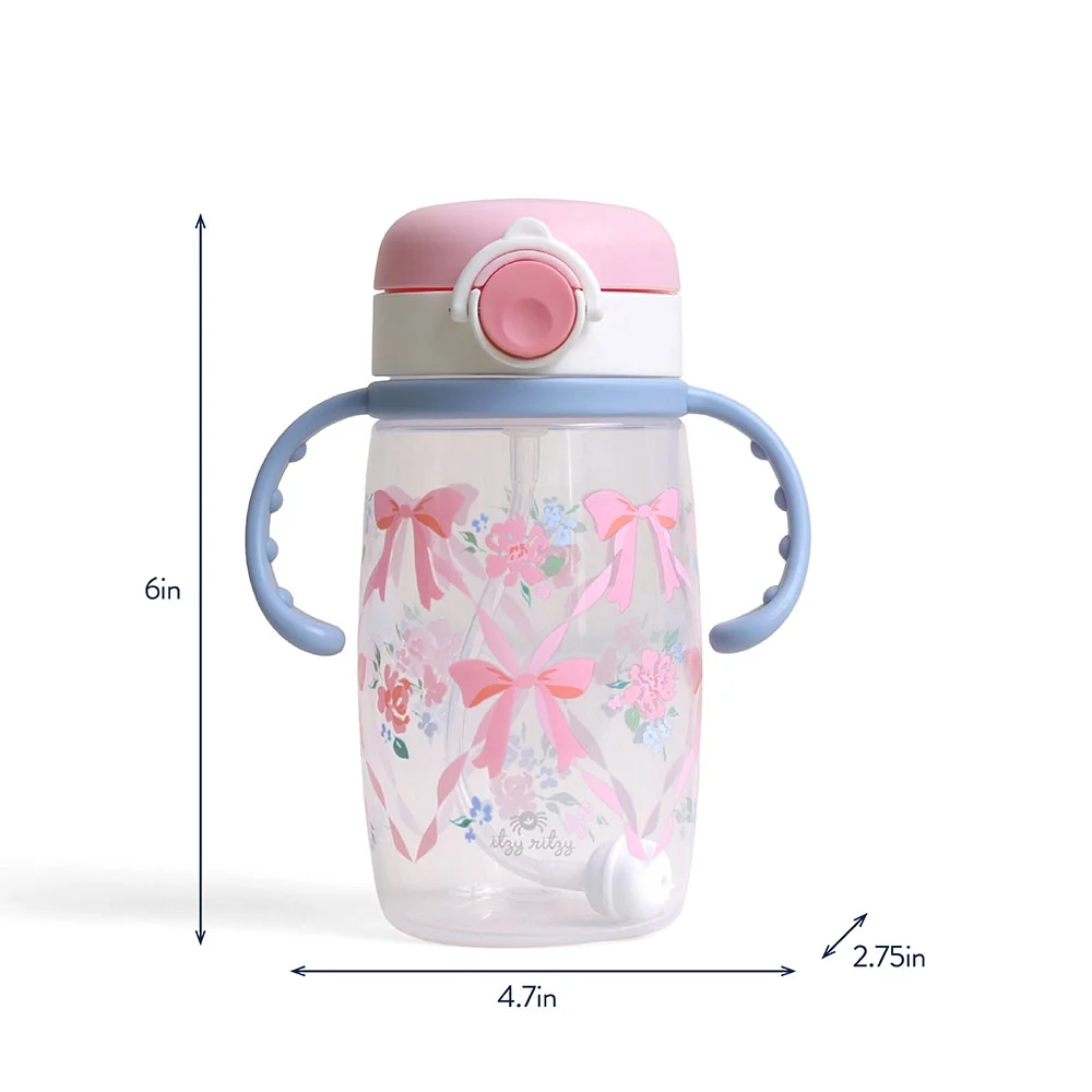*Itzy Ritzy Itzy Sips Straw Cup - Ribbons & Roses - Image 11