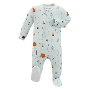 ZippyJamz Bamboo Footie - Tents & Tranquility - 0-3m