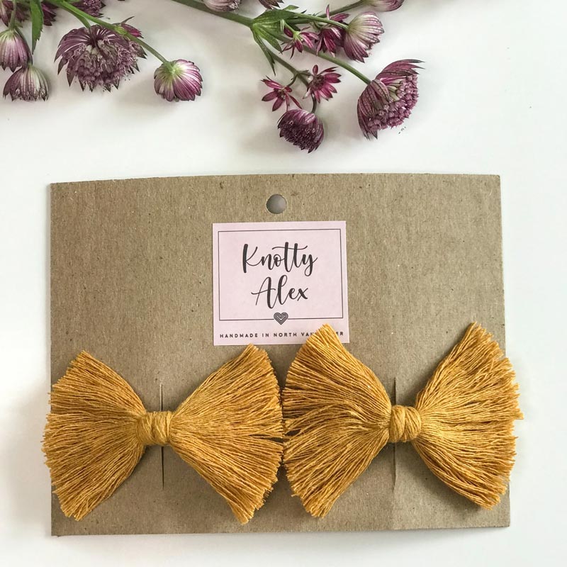 *Knotty Alex Daisy Macrame Bow Pigtail Set *CLEARANCE*