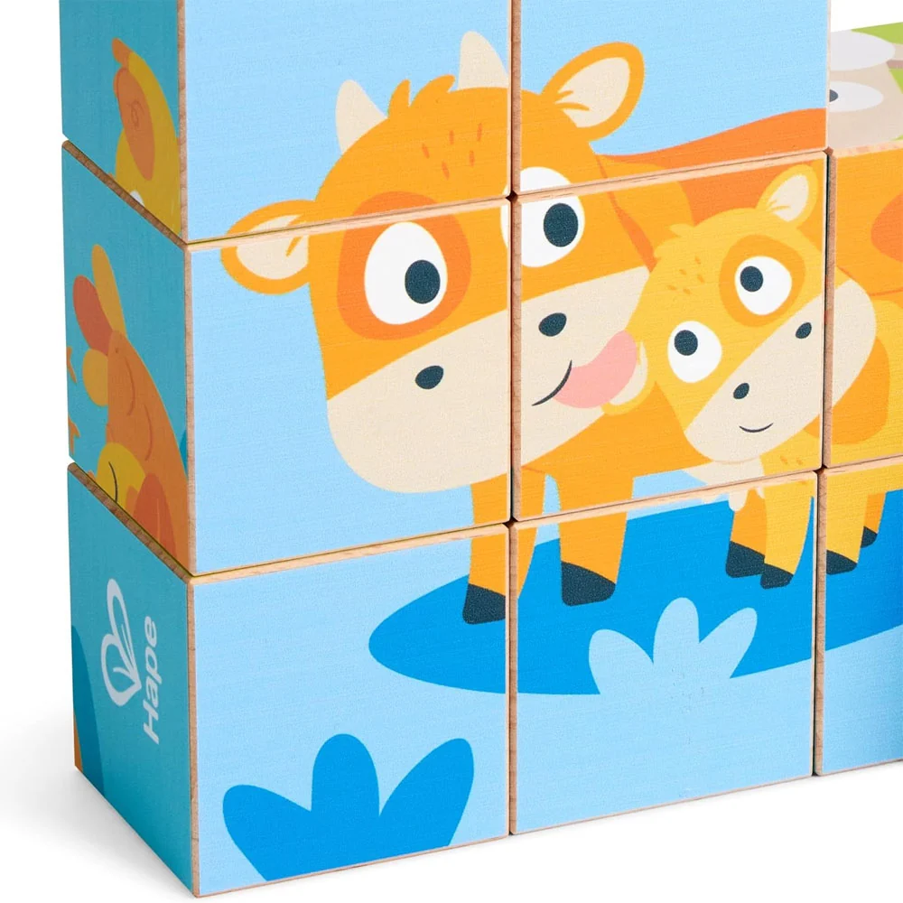 *Hape Farm Wooden Blocks Puzzle - Image 2