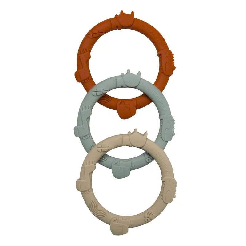 *Loulou Lollipop Wild Teething Ring Set - Pastel