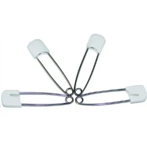 *White Plastic Head Diaper Pin - Single