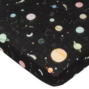 Loulou Lollipop Muslin Fitted Crib Sheet - Bunny Meadow