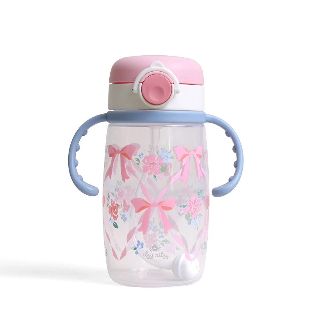 *Itzy Ritzy Itzy Sips Straw Cup - Ribbons & Roses - Image 2
