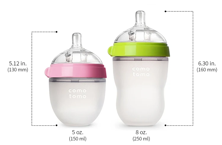 *Comotomo Natural Feel Baby Bottle - 2 Pack - 250ml (Medium Flow) / Green - Image 5