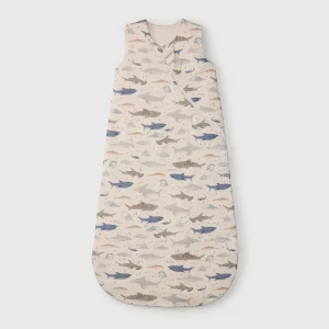 Loulou Lollipop TENCEL Sleeping Bag 1.0 TOG - Smiley Sharks - 0-6m
