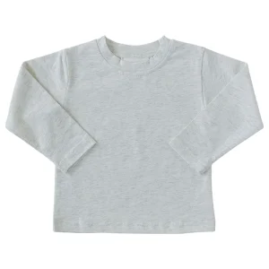 Mebie Baby Long Sleeve Cotton Tee - Heather Grey - 3-6m
