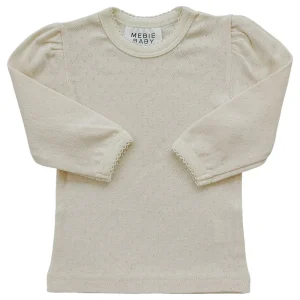 Mebie Baby Long Sleeve Pointelle Tee - Cream (Size 6y)