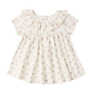 Quincy Mae Ruffle Collar Jersey Dress - Flower Field - 0-3m