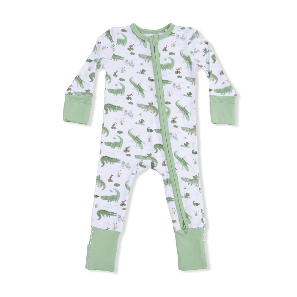 Angel Dear Convertible Romper - Crayon Alligators (Size 6-12m)