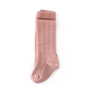 Little Stocking Co. Cable Knit Tights - Blush Pink - 0-6m