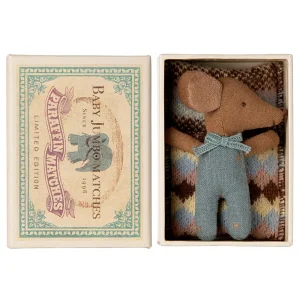 *Maileg Baby Mouse Sleepy/Wakey in Box - Blue Dots