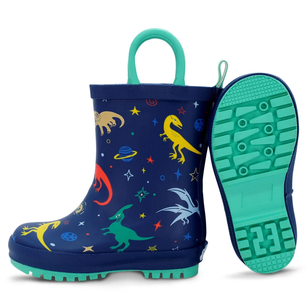 Jan & Jul Puddle-Dry Rain Boots - Space Dinos - 11 - Image 2