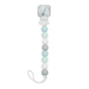 *Loulou Lollipop Lolli Gem Pacifier Clip - Blue Mint