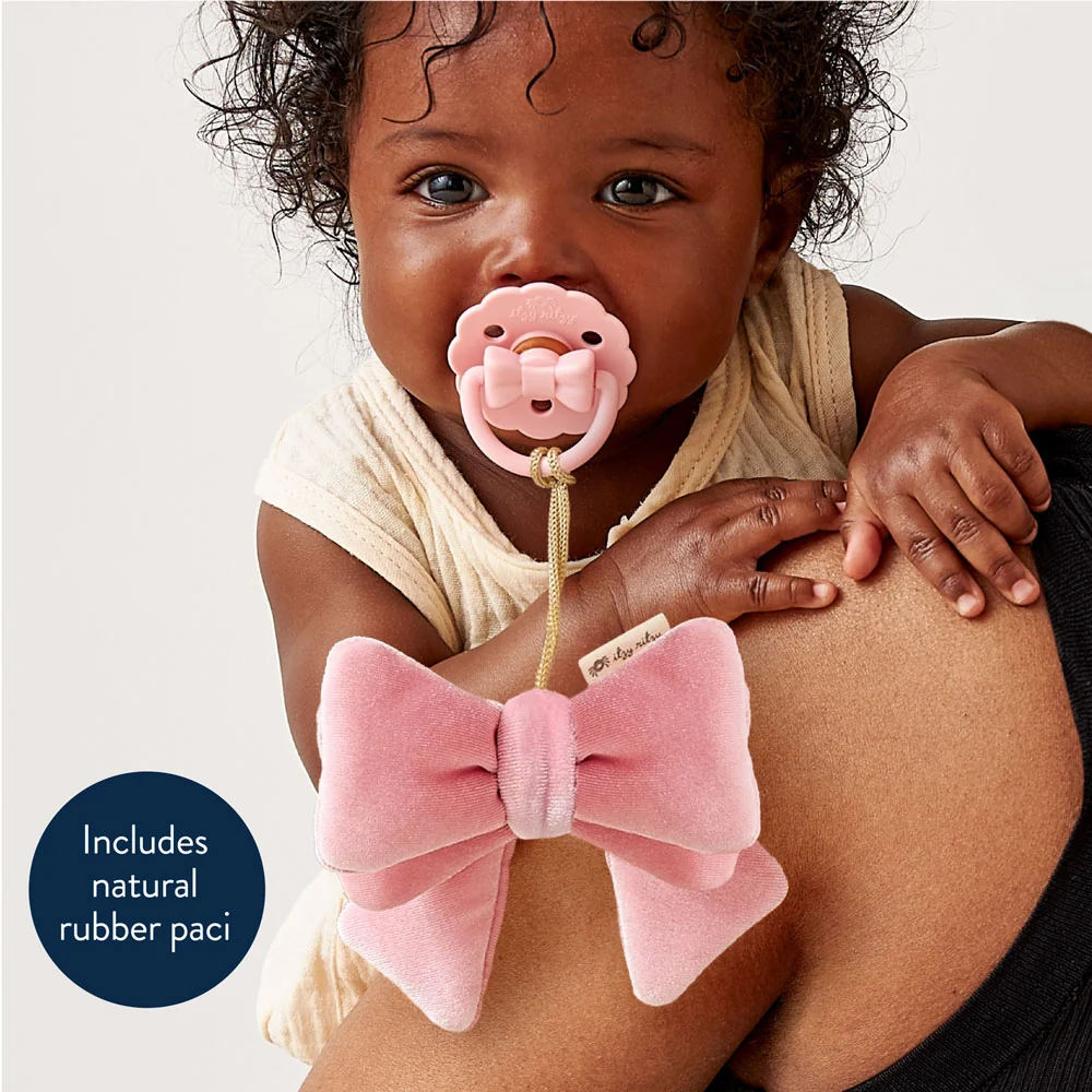 *Itzy Ritzy Bitzy Pal Natural Rubber Pacifier & Lovey - Bow - Image 4