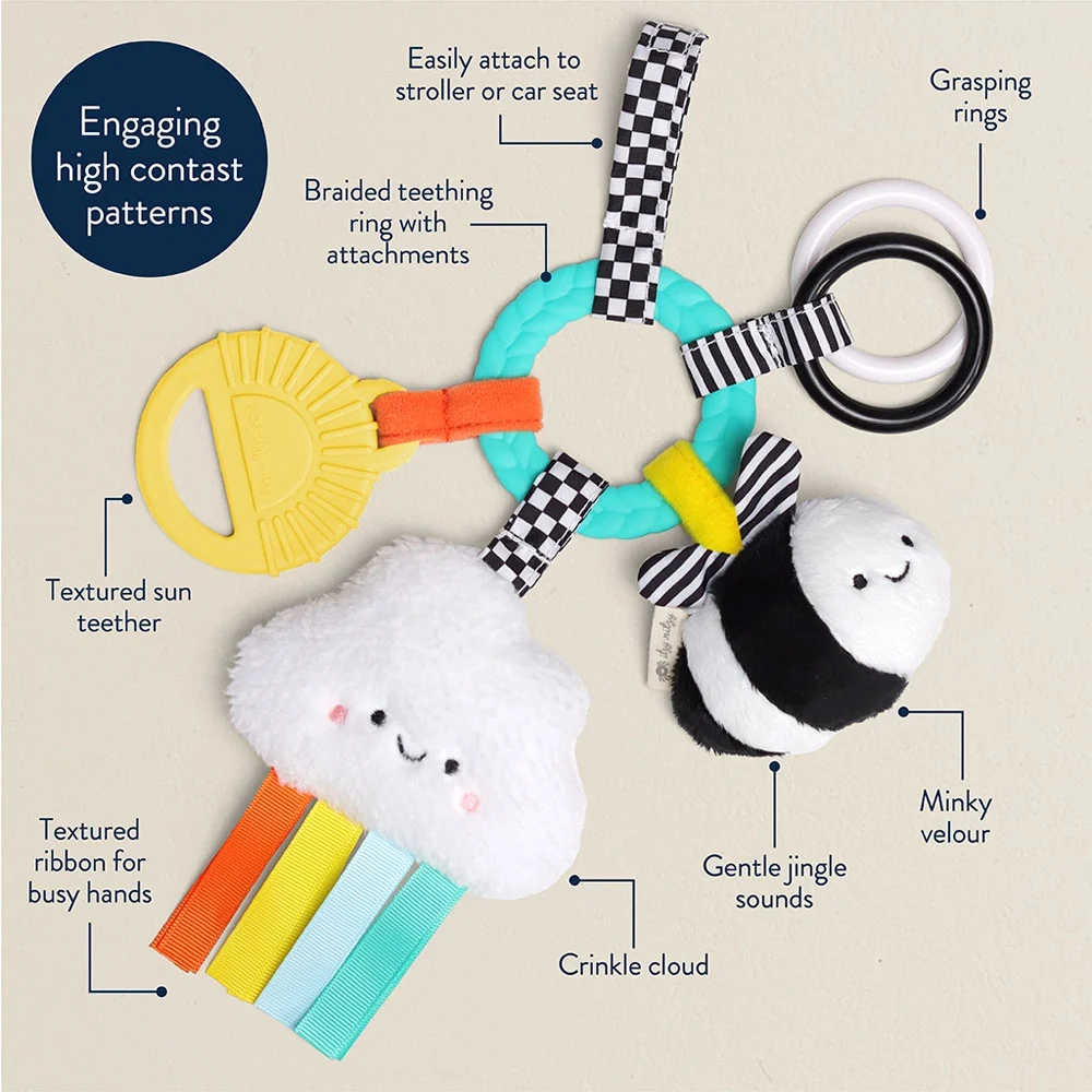 *Itzy Ritzy Bitzy Busy Ring Teething Activity Toy - High Contrast Bee - Image 2