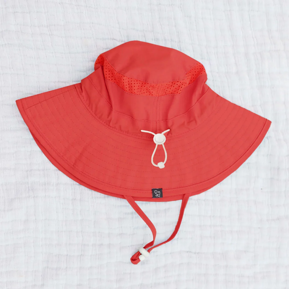 Honeysuckle Swim Co. Bucket Sunhat - Red - Medium (1-3y)