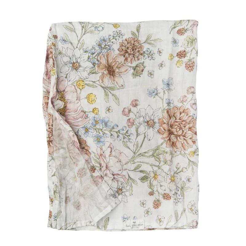 Loulou Lollipop Muslin Swaddle - Secret Garden