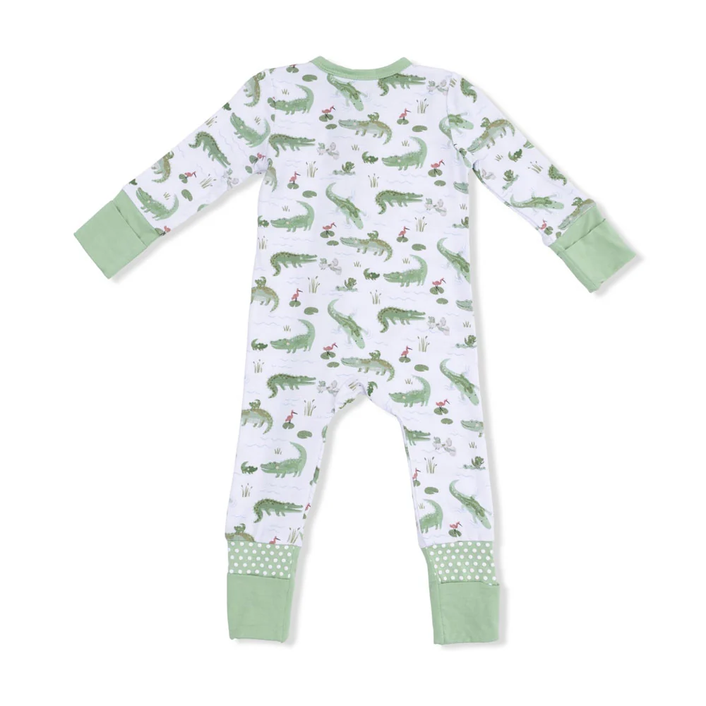Angel Dear Convertible Romper - Crayon Alligators (Size 6-12m) - Image 3