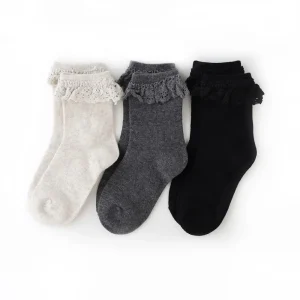 Little Stocking Co. Lace Midi Socks 3-Pack - Midnight - 1.5-3y